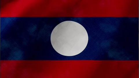 Laos flag waving background with real fabric texture 動画素材 291600409
