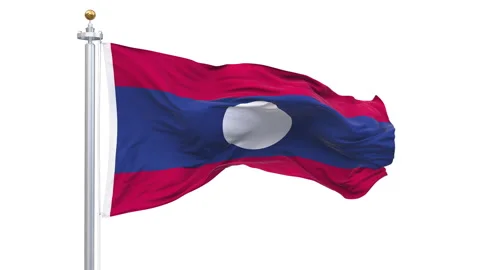 Laos flag waving looping with transparent background. Stock-Footage 319653590