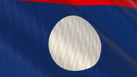 Laos flag waving white background loop Stock Footage 342961573