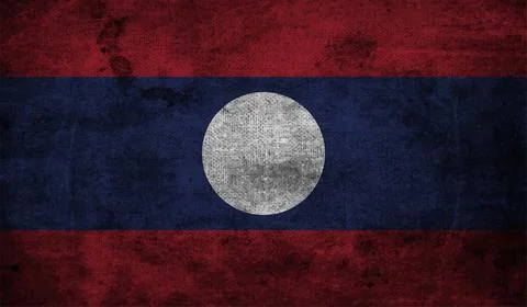 Laos grunge flag. Vector illustration. Stock Illustration