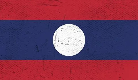 Laos grunge flag. Vector illustration. Stock Illustration