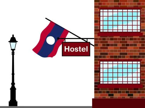Laos Hostels Vector Illustration Stock Illustration