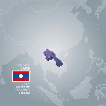 Laos information map. Stock Illustration