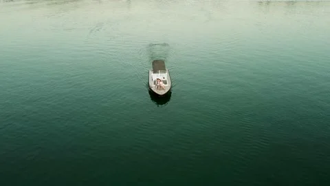 Laos Island View with boat on the river Stock Footage 232644729