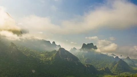 Laos Karst Landscape Timelapse 2 Stock Footage 101067164
