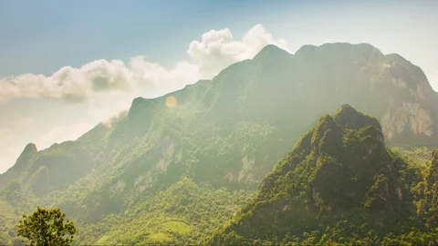 Laos Karst Landscape Timelapse Stock Footage 101067986