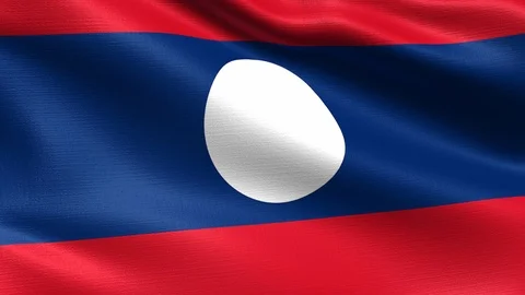 Laos Looping Flag 4K Stock Footage 108060870
