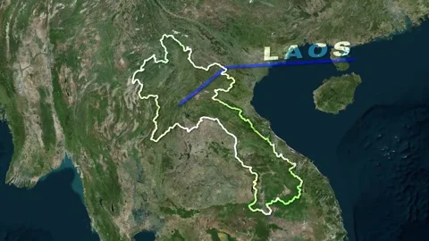 Laos Map Animation Stock Footage 273588146