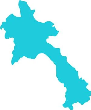 Laos MAP in Blue, Country Map, Laos, Border Map, Border line of Laos, Geogr.. Stock Illustration