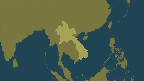 Laos map - extract. Border. Pattern. Stock Footage 273290296