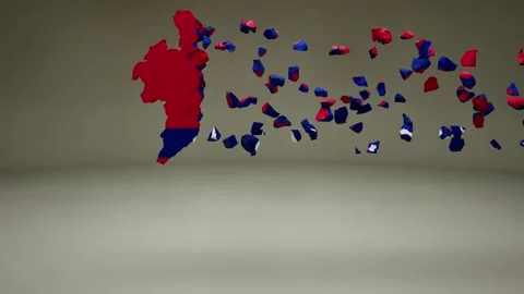 Laos Map With Flag Video stock 324792781