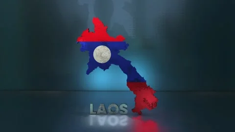 Laos Map Stock Footage 283077727