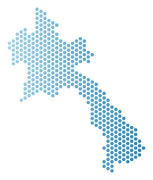 Laos Map Hex Tile Scheme Ilustração Stock