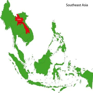 Laos map Stock Illustration