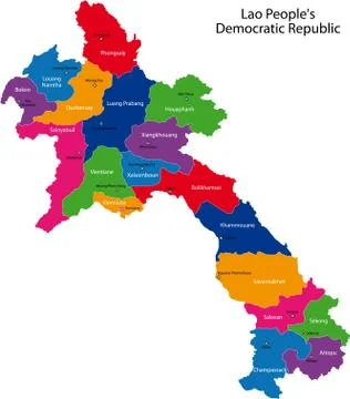 Laos map Stock Illustration