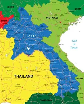 Laos map Stock Illustration