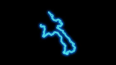 Laos Map Outline Neon Lights Stock Footage 332849877
