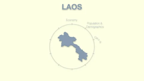 LAOS MAP revealingmotion graphics data elements Stock Footage 339870073