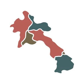 Laos map vector design template illustration 스톡 일러스트