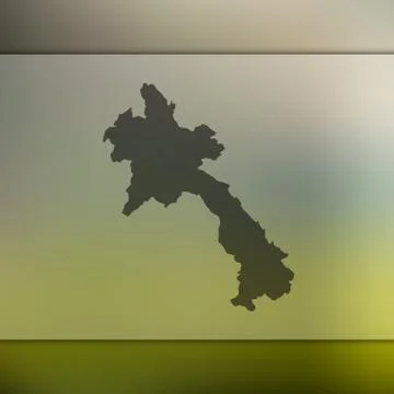 Laos map. Vector silhouette of Laos. Blurred background Stock Illustration