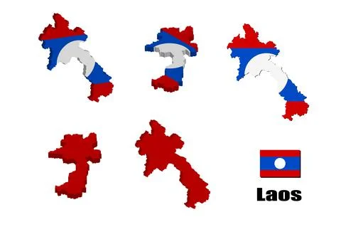 Laos map on white background. vector illustration. Illustrazione stock