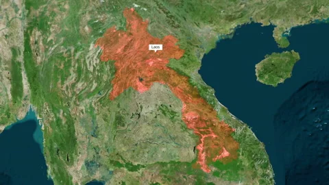 Laos Map Zoom Stock Footage 158087754