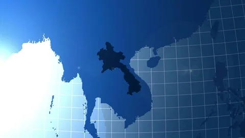 Laos. Map. Zooming into Laos on the globe. Stock Footage 71399305