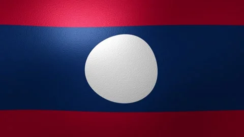 Laos national flag waving in the wind Stock Footage 346004168