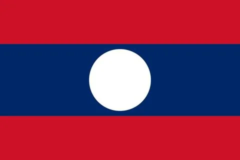 Laos national flat vector flag illustration Stock Illustration
