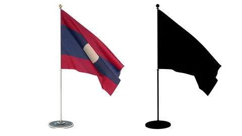 Laos office small flag pole Illustrazione stock