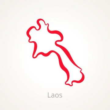 Laos - Outline Map Stock Illustration