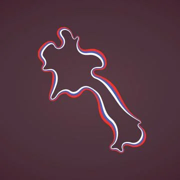 Laos - Outline Map Illustrazione stock