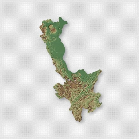 Laos Rotating 3D Relief Map Seamless Loop, Alpha Channel 4K Stock Footage 340711302