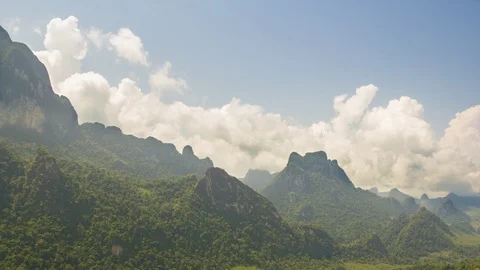 Laos Rugged Karst Landscape Timelapse Stock Footage 101066917