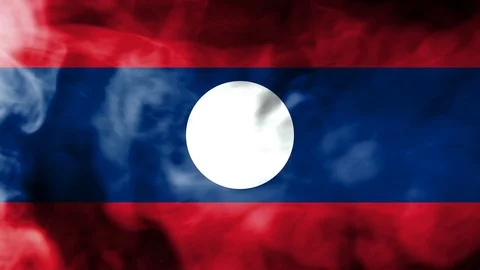 Laos smoke waving flag 動画素材 98346604