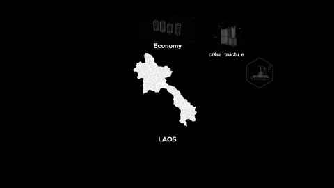 LAOS technology map with animated charts Stock Footage 340966799