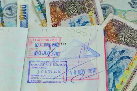 Laos visa Stock Photos