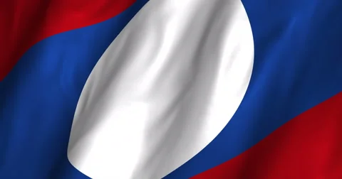 Laos waving flag 4K Stock Footage 51382423