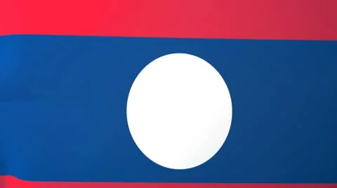 Laos Waving Flag Stock Footage 10762096