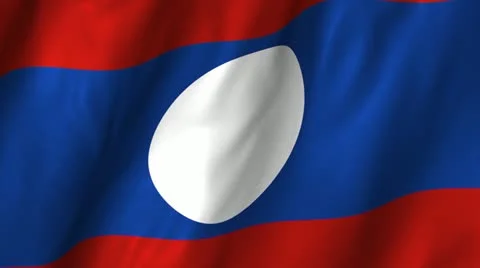 Laos Waving Flag Stock Footage 12298083