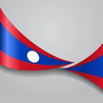 Laos wavy flag. Vector illustration Stock Illustration