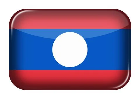 Laos web icon rectangle button with clipping path 3d illustration イラスト素材