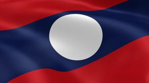 Laotian flag in the wind 写真素材