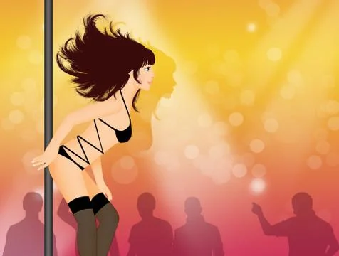 Lap dancer show Stock Illustration