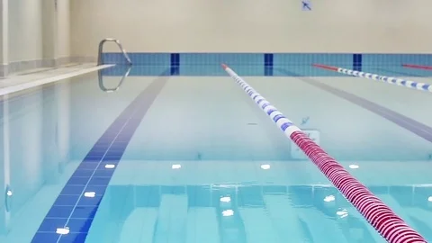 Lap pool with marked lanes Stock Footage 73121766