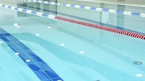 Lap pool with marked lanes Stock Footage 73121905