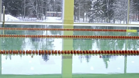 Lap pool with marked lanes Video stock 73122381
