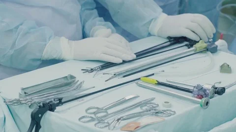 Laparoscopic surgery of the abdomen Video stock 75023590