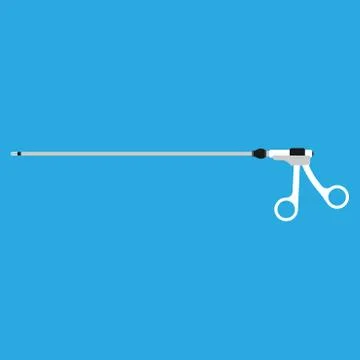 Laparoscopic surgery instrument doc procedure vector icon side view diagnosis Stock Illustration