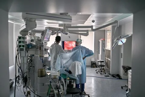 Laparoscopy operation process Stock Photos